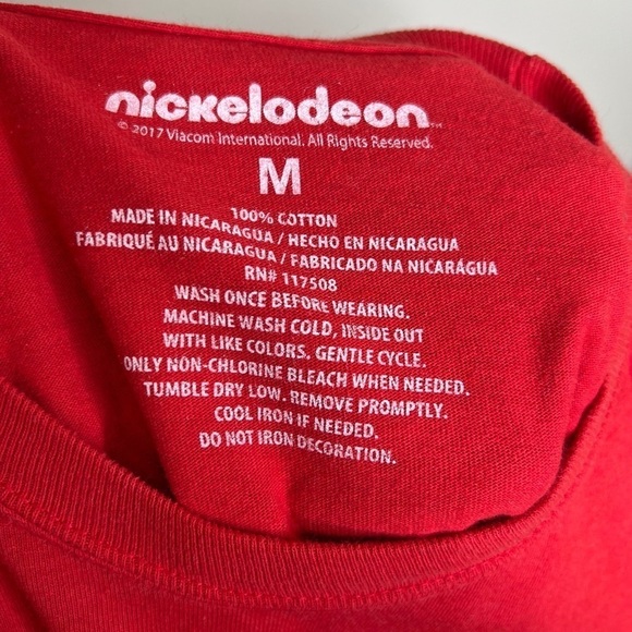 Nickelodeon 90s Cartoons Red Cropped Long Sleeve Graphic Shirt Womens Medium - Picture 4 of 9